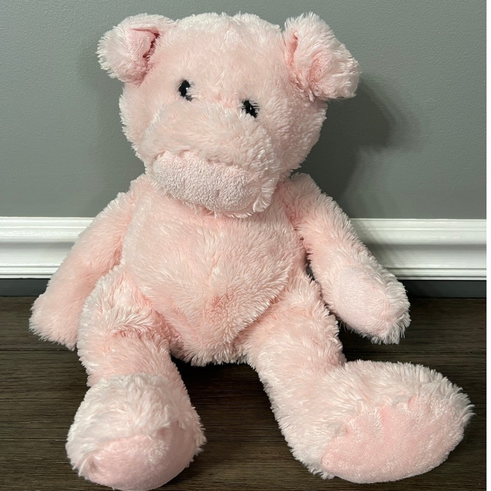 Best Made Toys Pink Pig Plush Stuffed Animal Soft Fuzzy Shaggy Farm Toy 10"